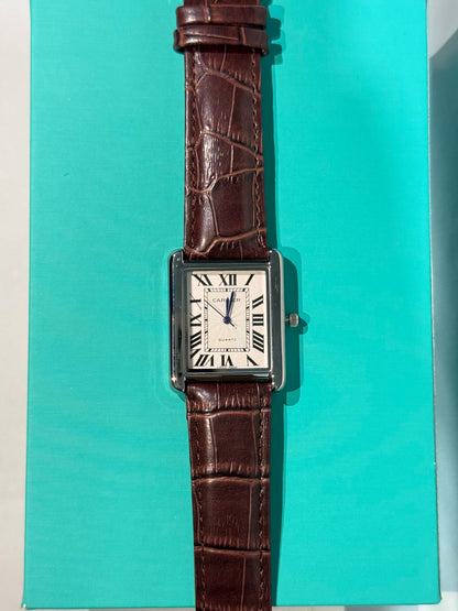 Cartier Edition Tank Vintage Style Leather Strap