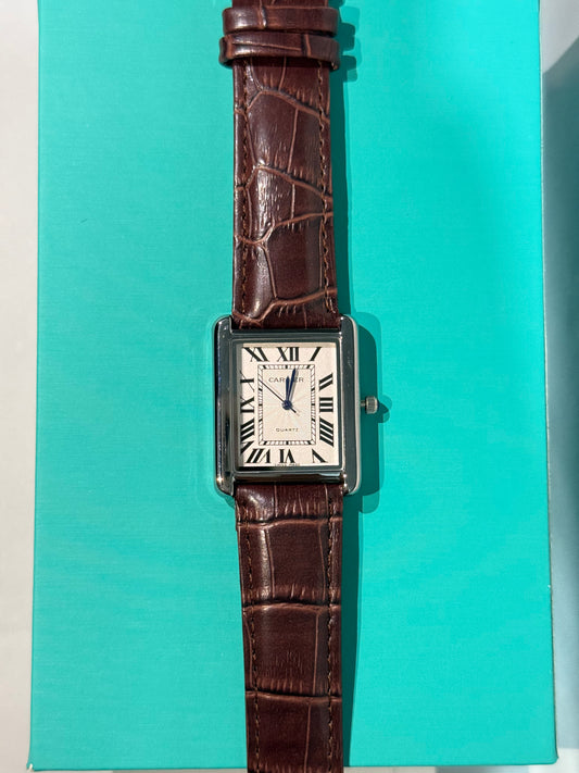 Cartier Edition Tank Vintage Style Leather Strap