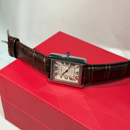 Cartier Edition Tank Vintage Style Leather Strap