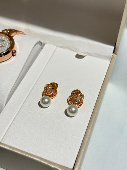 Girls Watch Luxury Gift Set – 3 Pieces Golden